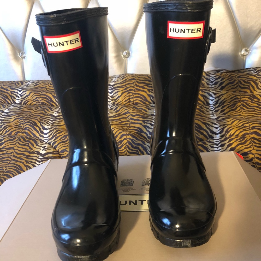 Women short Gloss hunter rain boots